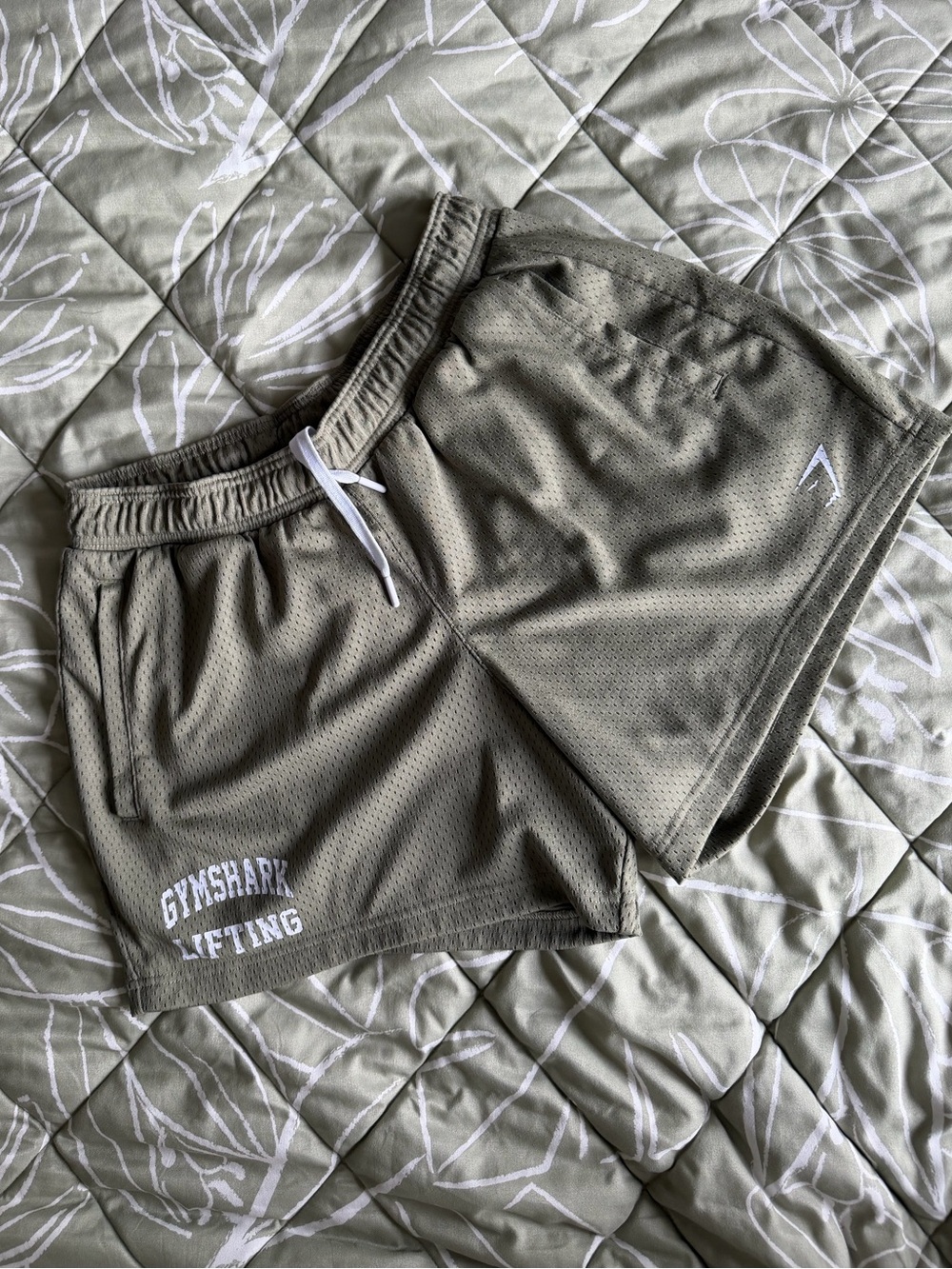 Gymshark Men's Olive Green Mesh Workout Shorts